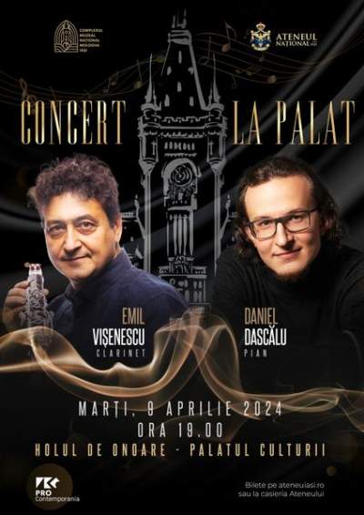 Concert la Palat – muzică clasică în fiecare zi de marți la Palatul Culturii din Iași