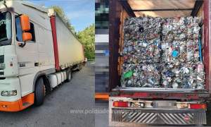 Peste 25 de tone de deșeuri din PET-uri uzate și textile, sosite din Slovacia și Norvegia, oprite la frontieră
