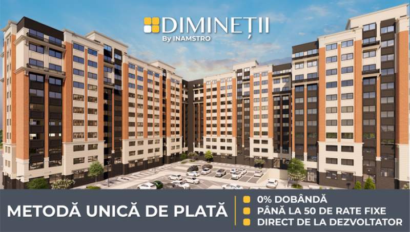 Metoda unică de plată până la 50 de rate fixe pentru un apartament în ansamblul rezidențial DIMINEȚII Iași