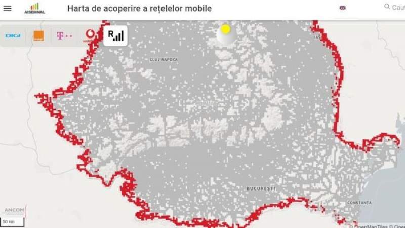Harta Aisemnal.ro, actualizată cu localitățile cu risc de roaming involuntar