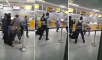 Imagini incredibile! Un luptător MMA pune la pământ trei ofițeri de securitate de pe Aeroportul din Frankfurt (VIDEO)