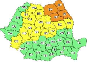 Cod portocaliu de vijelii puternice în Iași și alte trei județe din nordul Moldovei