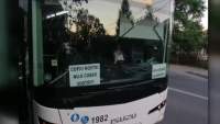 Șofer oprit să mai conducă autobuzele CTP Iași, după ce a pus în parbriz afișe antivaccin