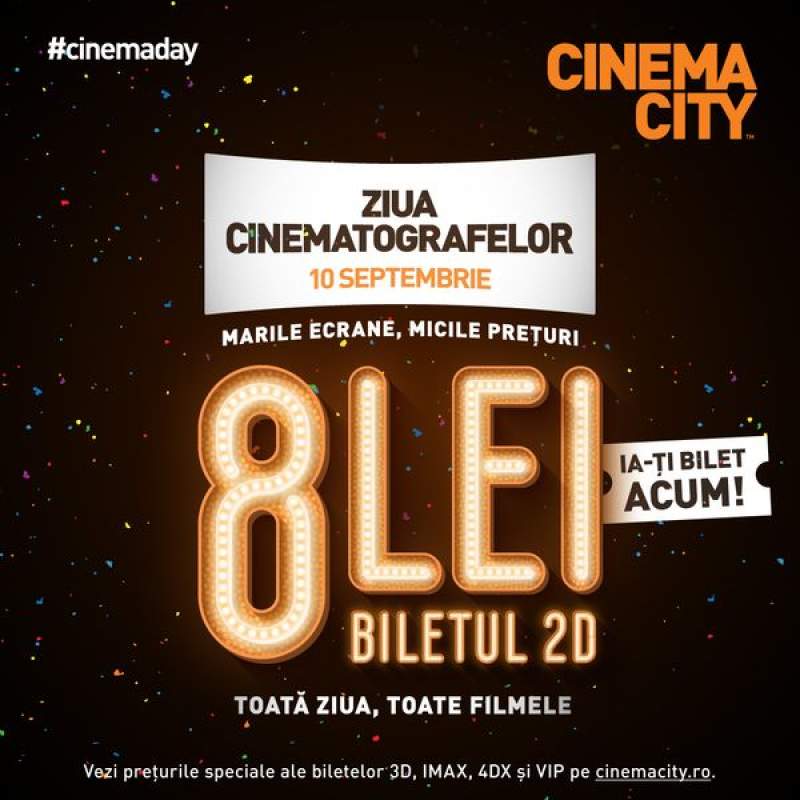 De Ziua Cinematografelor ai prețuri speciale la toate filmele de la Cinema City, în Iulius Mall Iași