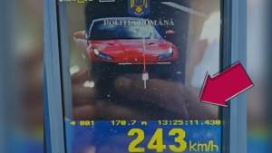 Șofer prins cu 243 km/h, în Brașov. A spus că voia să le arate celor 3 copii din mașină cât de repede putea să meargă