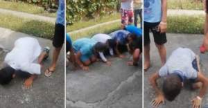 Batjocoriți în numele credinței: copii din Sălaj puși să facă mătănii și să sărute asfaltul (VIDEO)