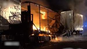 Accident groaznic, în Germania: un șofer român de TIR a murit ars în cabină