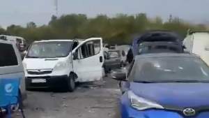 Cel puțin 23 de morți după ce un convoi de vehicule cu civili ucraineni din Zaporojie a fost lovit de o rachetă rusă