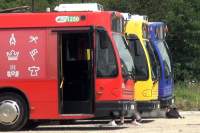 „Caravana Unirii” cu autobuze tricolore a eșuat în beții crunte și milogeală prin toată țara