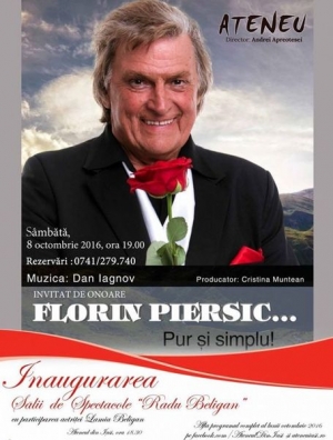 Florin Piersic inaugurează, pe 8 octombrie, Sala Mare a Ateneului Tătărași care va purta numele marelui actor Radu Beligan