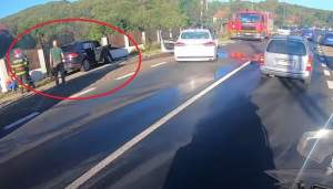 Imagini cu accidentul în care a fost implicat ministrul Lucian Bode (VIDEO)