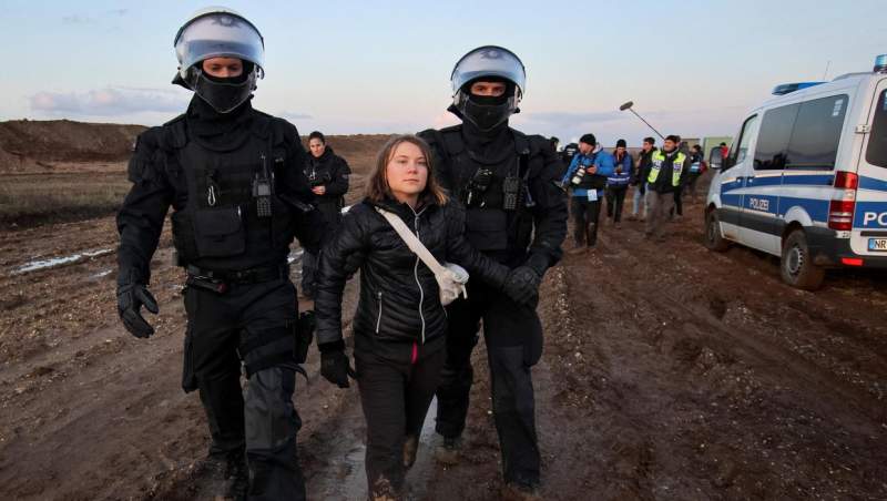 Greta Thunberg a fost reținută în timpul unui protest în Germania