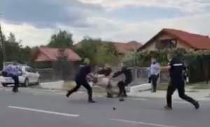 Polițiști amenințați de un scandalagiu, într-un sat din Gorj (VIDEO)