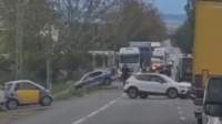 Accident grav în apropiere de Târgu Frumos: Mașină de poliție cu semnalizarea sonoră pornită, spulberată