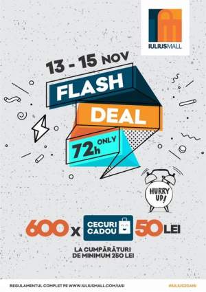 Iulius Mall Iași îți propune un Flash Deal pentru acest weekend