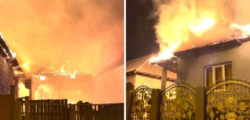 Incendiu puternic la patru locuințe din Babadag. Intervenția pompierilor a fost dificilă