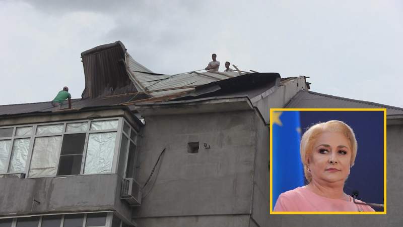 Viorica Dăncilă și Carmen Dan au rămas fără acoperiș la locuințe: blocul din Videle în care locuiesc, avariat de furtună