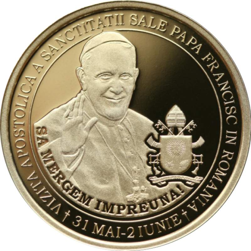 BNR lansează două monede cu Papa Francisc: una va fi pusă în circulație