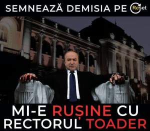 Protest împotriva lui Tudorel Toader, în fața Universității „AL. I. Cuza“Iași