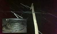 Ce se mai fură! Ieșeni prinși cu 35 de metri de cablu de comunicații tăiat de pe stâlpii din Trifești