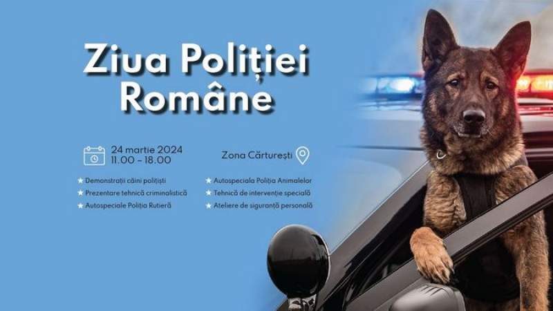 Ziua Poliției Române, la Palas, în acest weekend: patrulă canină, demonstrații de autoapărare, prezentare a detașamentului de tehnică, dar și alte evenimente