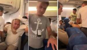 Bătaie în avion pe Aeroportul Otopeni: imagini incredibile surprinse de un pasager (VIDEO)