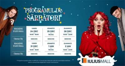 Cinema City este deschis în prima zi de Crăciun și pe 1 ianuarie, iar Iulius Mall Iași te așteaptă la shopping în a doua zi de sărbători