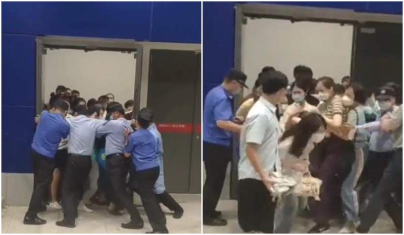 Imagini virale cu oameni care fug dintr-un magazin din Shanghai pentru a scăpa de carantină (VIDEO)