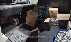 Și-a făcut „plinul”! Șofer bulgar prins cu 534 de sticle cu băuturi alcoolice ascunse în portbagaj și sub scaune, la Giurgiu